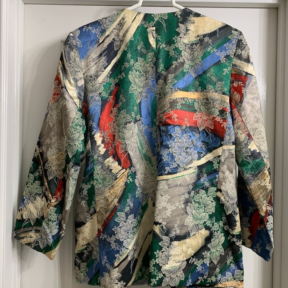 Tailor Flex Collection Women's Multi-Color Floral Jacket, Size 14 - Picture 2 of 4